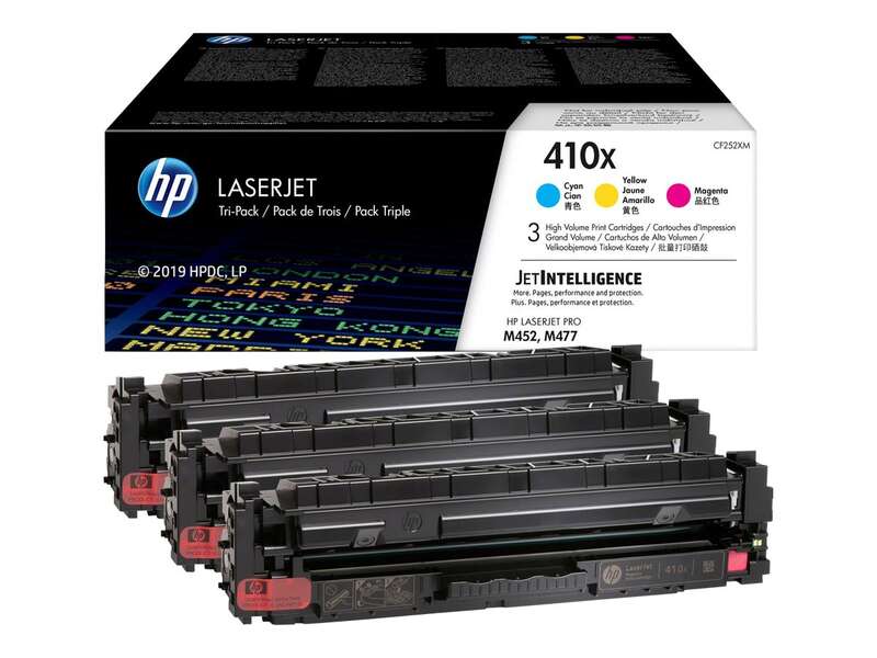 HP CF411X/CF412X/CF413X Confezione da 3 cartucce toner originali - 410X HP CF411X/CF412X/CF413X Confezione da 3 cartucce toner originali - 410X