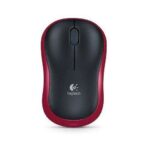 Logitech M185 Mouse wireless 1000 dpi - 3 pulsanti - Ambidestro - Colore nero/rosso