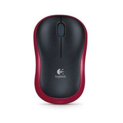 Logitech M185 Mouse wireless 1000 dpi - 3 pulsanti - Ambidestro - Colore nero/rosso