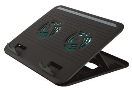 Trust Cyclone Base di raffreddamento USB per laptop fino a 16" - 2 ventole silenziose - 8 posizioni regolabili - Colore nero