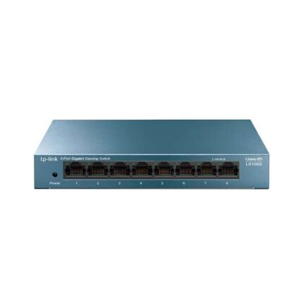 Switch da tavolo Tp-link a 8 porte 10/100/1000 Mbps - Involucro in metallo - Tecnologia verde - Plug & Play - Colore grigio