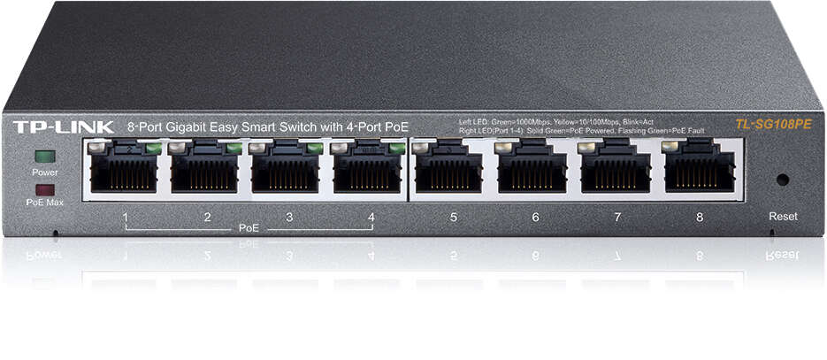 Switch Easy Smart TP-Link a 8 porte Gigabit - 4 porte PoE Switch Easy Smart TP-Link a 8 porte Gigabit - 4 porte PoE