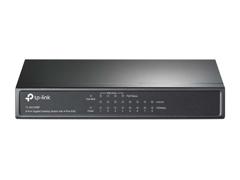 Switch da tavolo TP-Link - 8 porte Gigabit con 4 porte PoE Switch da tavolo TP-Link - 8 porte Gigabit con 4 porte PoE