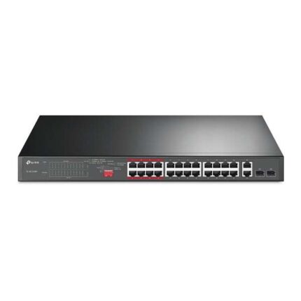 Switch TP-Link 24 porte 10/100 Mbps + 2 porte Gigabit PoE+ - Non gestibile - Modalità isolamento/priorità - Plug & Play