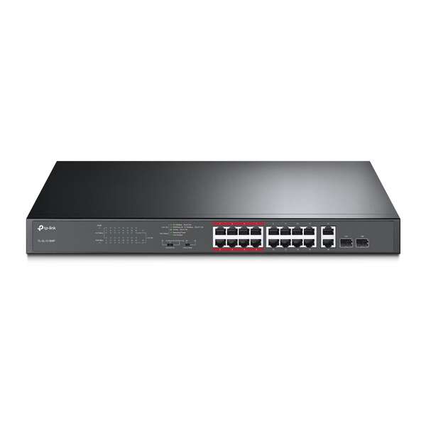 Switch PoE TP-Link a 16 porte 10/100 Mbps + 2 porte Gigabit Switch PoE TP-Link a 16 porte 10/100 Mbps + 2 porte Gigabit