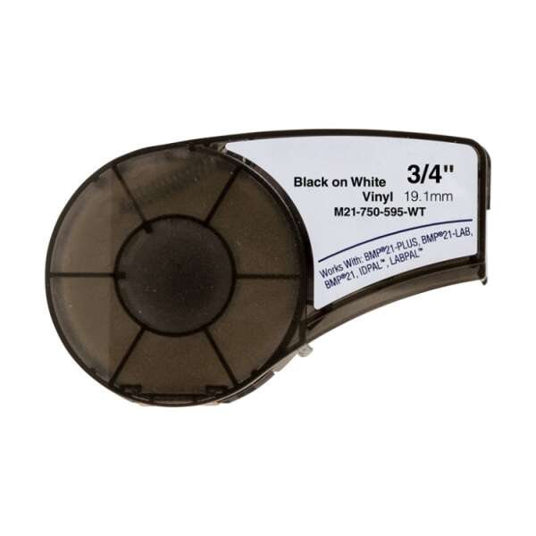 Brady M21-750-595-WT Nastro per etichette generiche in vinile - Testo nero su sfondo bianco - Larghezza 19 Brady M21-750-595-WT Nastro per etichette generiche in vinile - Testo nero su sfondo bianco - Larghezza 19