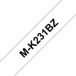 Brother MK231BZ Nastro non laminato generico per etichette - Testo nero su sfondo bianco - Larghezza 12 mm x 4 metri