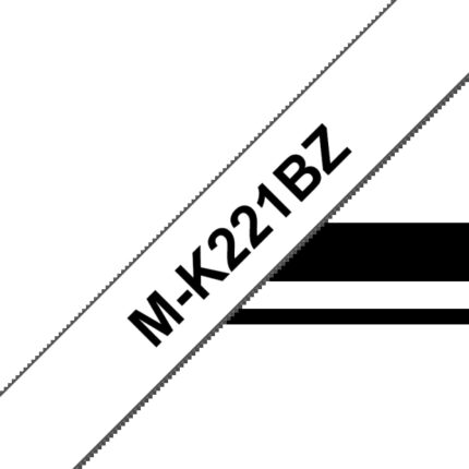 Brother MK221BZ Nastro non laminato generico per etichette - Testo nero su sfondo bianco - Larghezza 9 mm x 8 metri