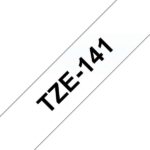 Brother TZe141 Nastro laminato generico per etichette - Testo nero su sfondo trasparente - Larghezza 18 mm x 8 metri