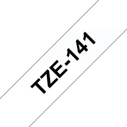 Brother TZe141 Nastro laminato generico per etichette - Testo nero su sfondo trasparente - Larghezza 18 mm x 8 metri