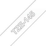 Brother TZe145 Nastro laminato generico per etichette - Testo bianco su sfondo trasparente - Larghezza 18 mm x 8 metri