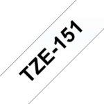 Brother TZe151 Nastro laminato generico per etichette - Testo nero su sfondo trasparente - Larghezza 24 mm x 8 metri