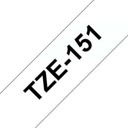 Brother TZe151 Nastro laminato generico per etichette - Testo nero su sfondo trasparente - Larghezza 24 mm x 8 metri