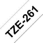 Brother TZe261 Nastro laminato generico per etichette - Testo nero su sfondo bianco - Larghezza 36 mm x 8 metri