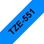 Brother TZe551 Nastro laminato generico per etichette - Testo nero su sfondo blu - Larghezza 24 mm x 8 metri