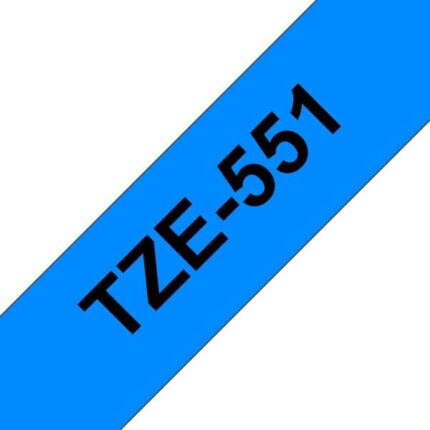 Brother TZe551 Nastro laminato generico per etichette - Testo nero su sfondo blu - Larghezza 24 mm x 8 metri