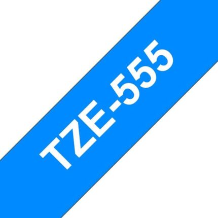 Brother TZe555 Nastro laminato generico per etichette - Testo bianco su sfondo blu - Larghezza 24 mm x 8 metri