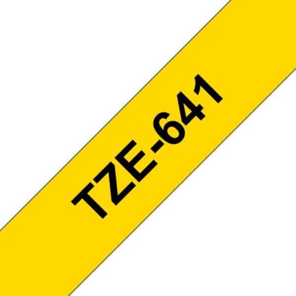 Brother TZe641 Nastro laminato generico per etichette - Testo nero su sfondo giallo - Larghezza 18 mm x 8 metri