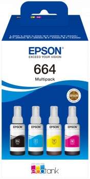 Epson 664 Confezione da 4 flaconi di inchiostro originale C13T664640