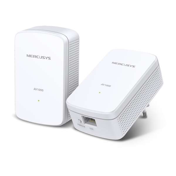 Mercusys MP500 Adattatore Powerline - 1000Mbps - Portata 300m - Gigabit Ethernet - Confezione da 2 Mercusys MP500 Adattatore Powerline - 1000Mbps - Portata 300m - Gigabit Ethernet - Confezione da 2