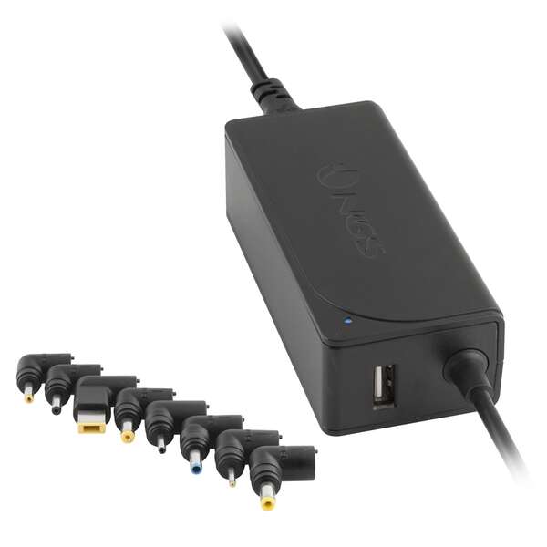 Caricabatterie universale automatico NGS per laptop 45W - 8 adattatori - 1x USB - Indicatori LED Caricabatterie universale automatico NGS per laptop 45W - 8 adattatori - 1x USB - Indicatori LED