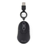 NGS Sin Raton USB 1000dpi - Cavo retrattile - 3 pulsanti - Utilizzo ambidestro - Colore nero