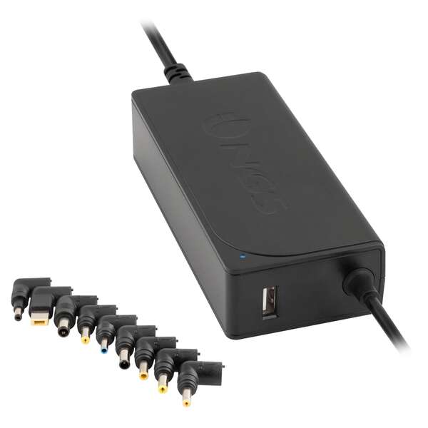 Caricabatterie universale automatico NGS per laptop 70W - 1x USB 2.0 - 9 adattatori Caricabatterie universale automatico NGS per laptop 70W - 1x USB 2.0 - 9 adattatori