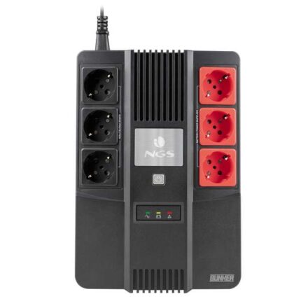 NGS Fortress Bunker SAI 600VA UPS 360W - Batteria incorporata 12V/7 - Tecnologia Off Line - Funzione AVR - 6x Schukos - Protezione da sovraccarichi e cortocircuiti