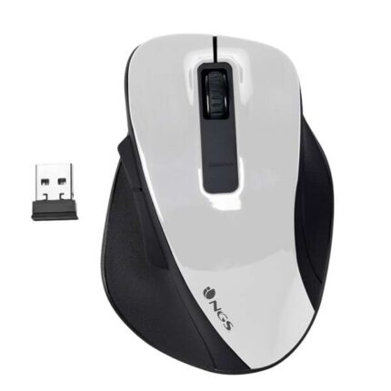 NGS Bow Mouse wireless USB 1600 dpi - 4 pulsanti - Per destrimani - Colore bianco/nero
