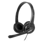 NGS Vox505 Cuffie USB con microfono - Microfono pieghevole - Cuscinetti imbottiti - Archetto regolabile - Controllo sul cavo - Cavo da 1