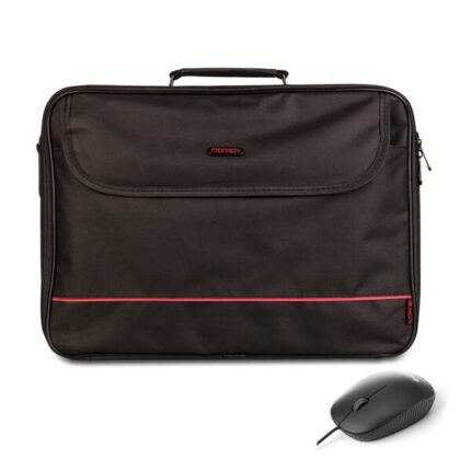 NGS Bureau Pack Custodia per laptop 16" + Mouse USB 800dpi - Interno imbottito - 2 scomparti e tasca esterna - Colore nero