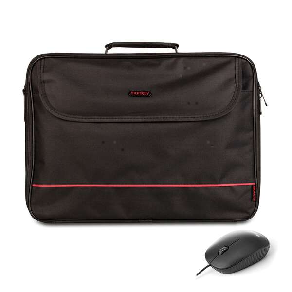 NGS Bureau Pack Custodia per laptop 16" + Mouse USB 800dpi - Interno imbottito - 2 scomparti e tasca esterna - Colore nero NGS Bureau Pack Custodia per laptop 16" + Mouse USB 800dpi - Interno imbottito - 2 scomparti e tasca esterna - Colore nero
