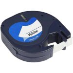 Dymo LetraTag S0721510 Nastro generico per etichettatrice - Testo nero su sfondo bianco - Larghezza 12 mm x 4 metri (91200)