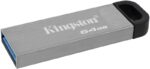 Kingston DataTraveler Kyson Memoria USB 64 GB - 3.2 Gen 1 - 200 MB/s in lettura - Design metallico - Colore argento (pendrive)