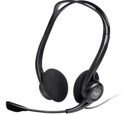 Logitech 960 Cuffie con microfono USB - Microfono pieghevole e flessibile - Comandi sul cavo - Cavo da 2