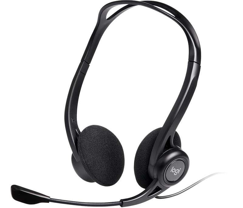 Logitech 960 Cuffie con microfono USB - Microfono pieghevole e flessibile - Comandi sul cavo - Cavo da 2 Logitech 960 Cuffie con microfono USB - Microfono pieghevole e flessibile - Comandi sul cavo - Cavo da 2