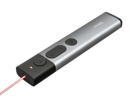 Trust Kazun Presentatore laser wireless - 4 pulsanti - Raggio d'azione 30 m - Laser rosso - Alluminio