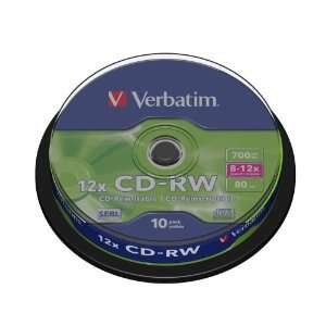 Verbatim CD-RW riscrivibile 8-12x 700 MB (confezione da 10 unità)