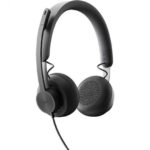 Logitech Zone Wired MS Teams Cuffie con microfono pieghevole USB-C - Archetto regolabile - Cuscinetti imbottiti - Comandi sul cavo - Cavo intrecciato da 1