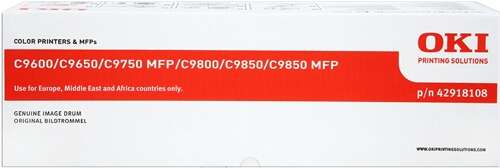 OKI C9600/C9650/C9655/C9800/C9850 Nero Tamburo immagine originale - 42918108 OKI C9600/C9650/C9655/C9800/C9850 Nero Tamburo immagine originale - 42918108