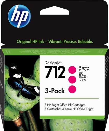 HP 712 Magenta Confezione da 3 cartucce d'inchiostro originali - 3ED78A