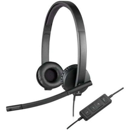 Logitech H570E Cuffie con microfono USB - Microfono pieghevole - Archetto regolabile - Cuscinetti imbottiti - Comandi sul cavo - Colore nero