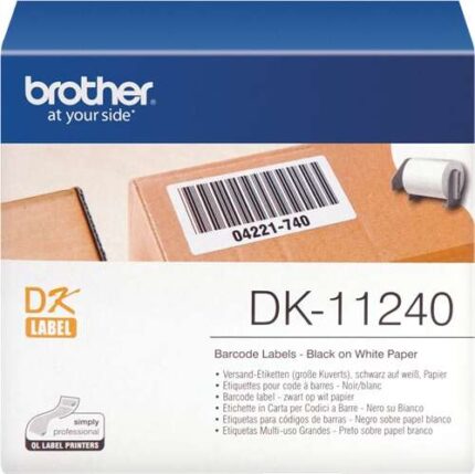 Brother DK11240 - Etichette originali pretagliate multiuso grandi - 102x51 mm - 600 unità - Testo nero su sfondo bianco