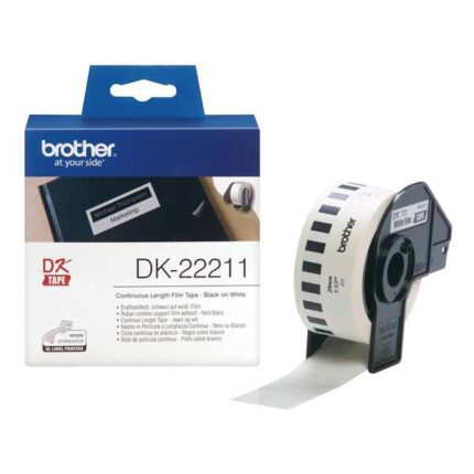 Brother DK22211 - Etichette originali in plastica di dimensioni personalizzate - Larghezza 29 mm x 15