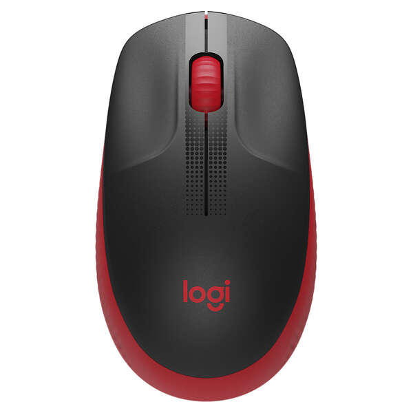 Logitech M190 Mouse wireless USB full size 1000 dpi - 3 pulsanti - Grande formato - Utilizzo ambidestro - Colore nero/rosso Logitech M190 Mouse wireless USB full size 1000 dpi - 3 pulsanti - Grande formato - Utilizzo ambidestro - Colore nero/rosso