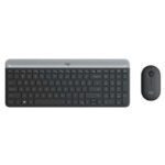 Logitech MK470 Slim Pack Wireless USB Tastiera 12 tasti FN + Mouse 1000 dpi 3 pulsanti - Ultra sottile - Silenzioso - Utilizzo ambidestro - Colore nero