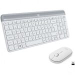 Logitech MK470 Slim Pack Wireless USB Tastiera 12 tasti FN + Mouse 1000 dpi 3 pulsanti - Ultrasottili - Silenziosi - Ambidestri - Colore bianco