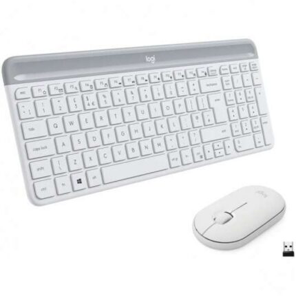 Logitech MK470 Slim Pack Wireless USB Tastiera 12 tasti FN + Mouse 1000 dpi 3 pulsanti - Ultrasottili - Silenziosi - Ambidestri - Colore bianco