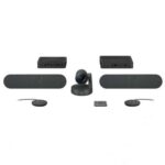 Logitech Rally Plus Kit per videoconferenze Telecamera PTZ Ultra HD 4K USB-C 3.0 - 2x Altoparlanti con cancellazione dell'eco - 2x Microfoni con portata fino a 4