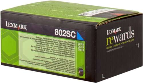 Lexmark CX310/CX410/CX510 Ciano Cartuccia toner originale - 80C2SC0/80C2SCE/802SC Lexmark CX310/CX410/CX510 Ciano Cartuccia toner originale - 80C2SC0/80C2SCE/802SC